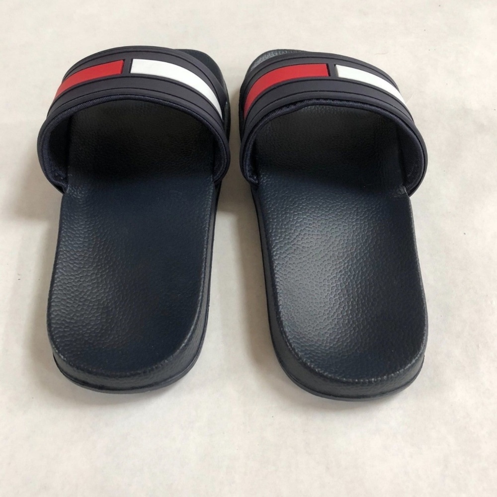 Tommy Hilfiger TH Navy Blue Slides Flag Logo Kids - Picture 3 of 3
